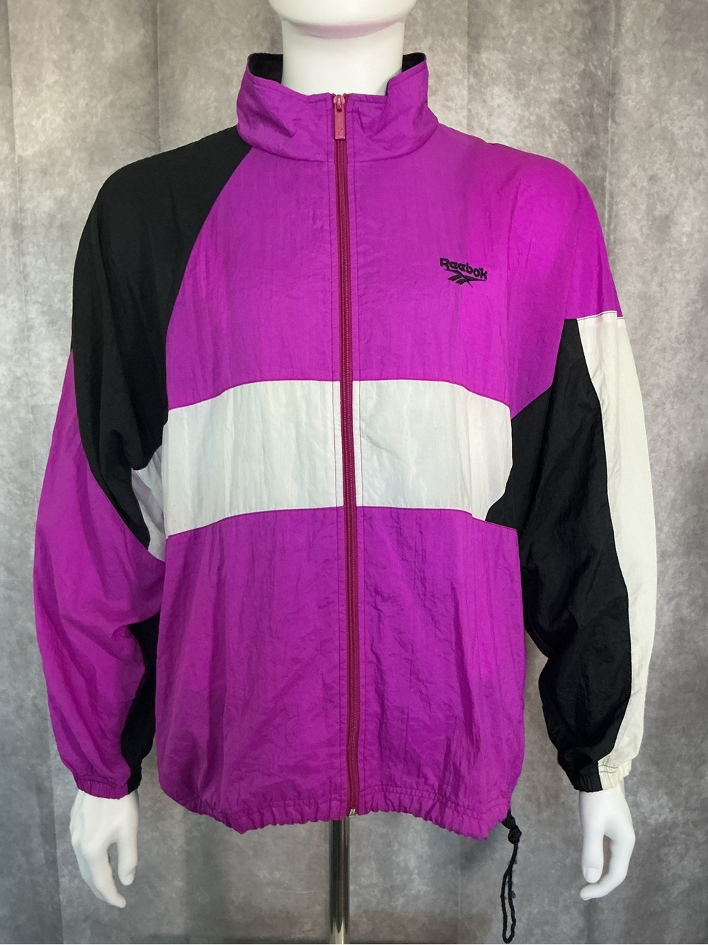 Reebok Vintage Purple, Black & White Windbreaker
